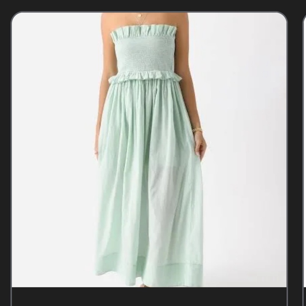 Posse Mint Strapless Midi Dress